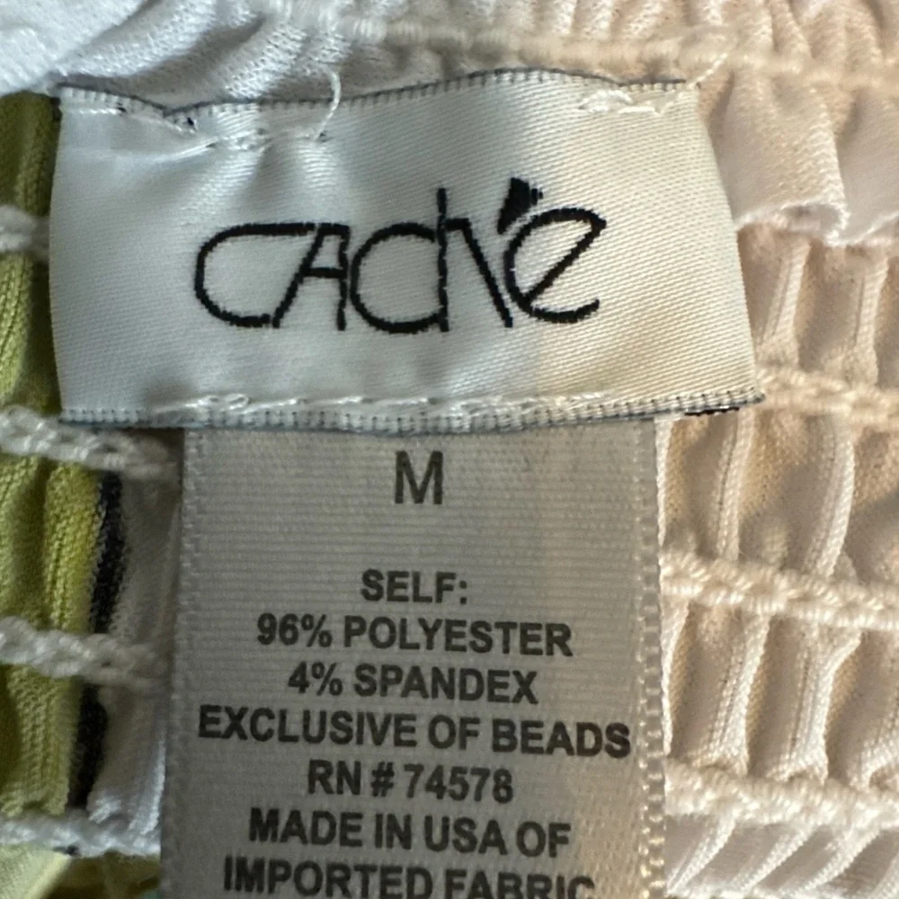 Cache White and Green smocked maxi Dress, medium - Picture 9 of 10